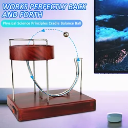 Perpetual Motion Machine Kinetic Art Wooden Sculpture Perpetual Motion Rolling Ball Perpetual Marble Motion Machine for Child's