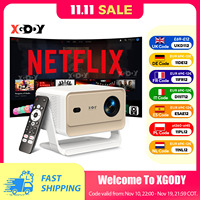 XGODY Projector N6/N6 Pro Netflix Officially 4K Voice Control Smart Android TV Whale OS 8/32GB ROM for Movie Home Theater