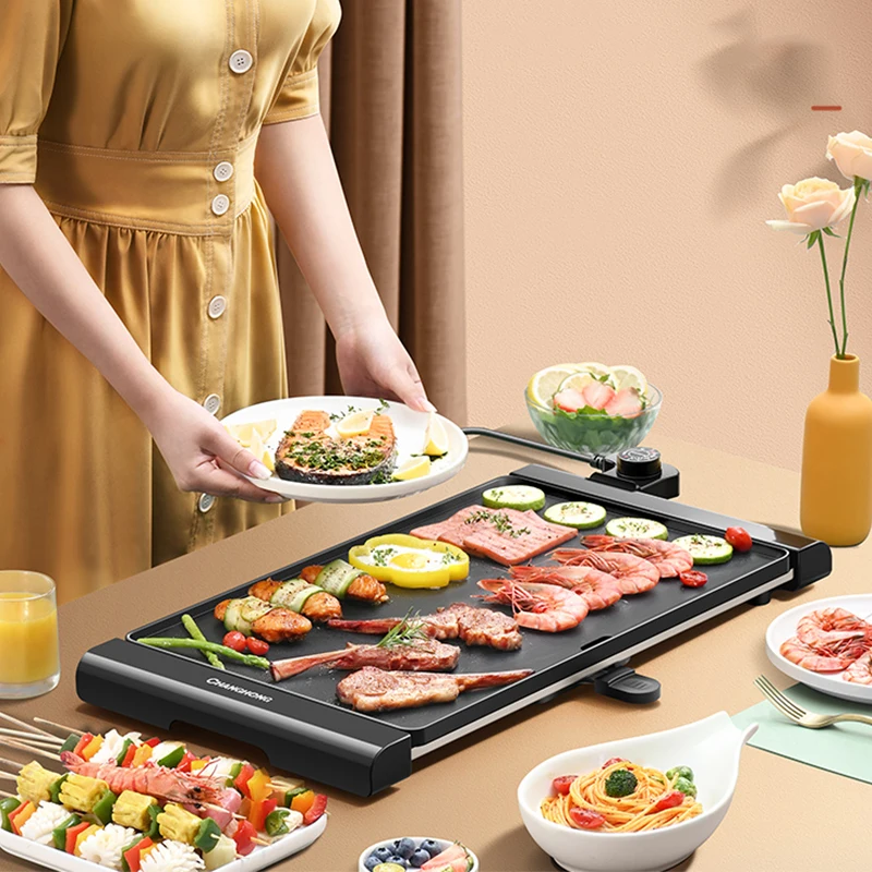 Large Electric Grill Barbecue Household Smokeless Electric  Pan Non-stick  Pan  Fish Electric 1500W