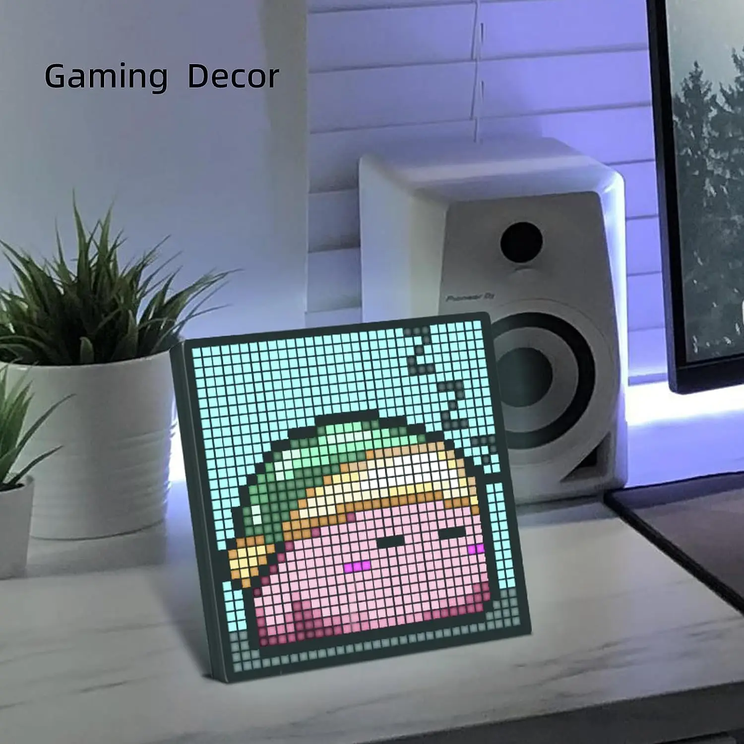 20cm Led Matrix Pixel Panel Lamp App Control Digital Photo Frame Display Matrix Programmable Game Room Desktop Cool Night Light