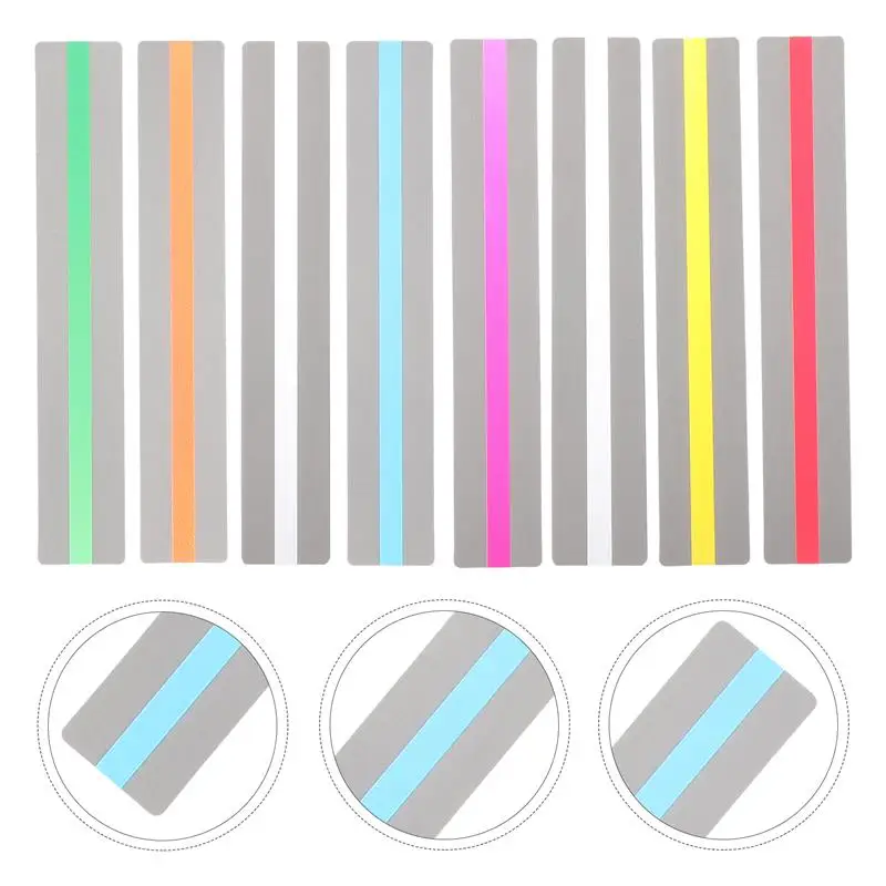 

8pcs Colorful Reading Cards Guided Highlight Tracking Rulers Reading Strip Colored Overlays Bookmark Guide Overlay Bar Kids Gift