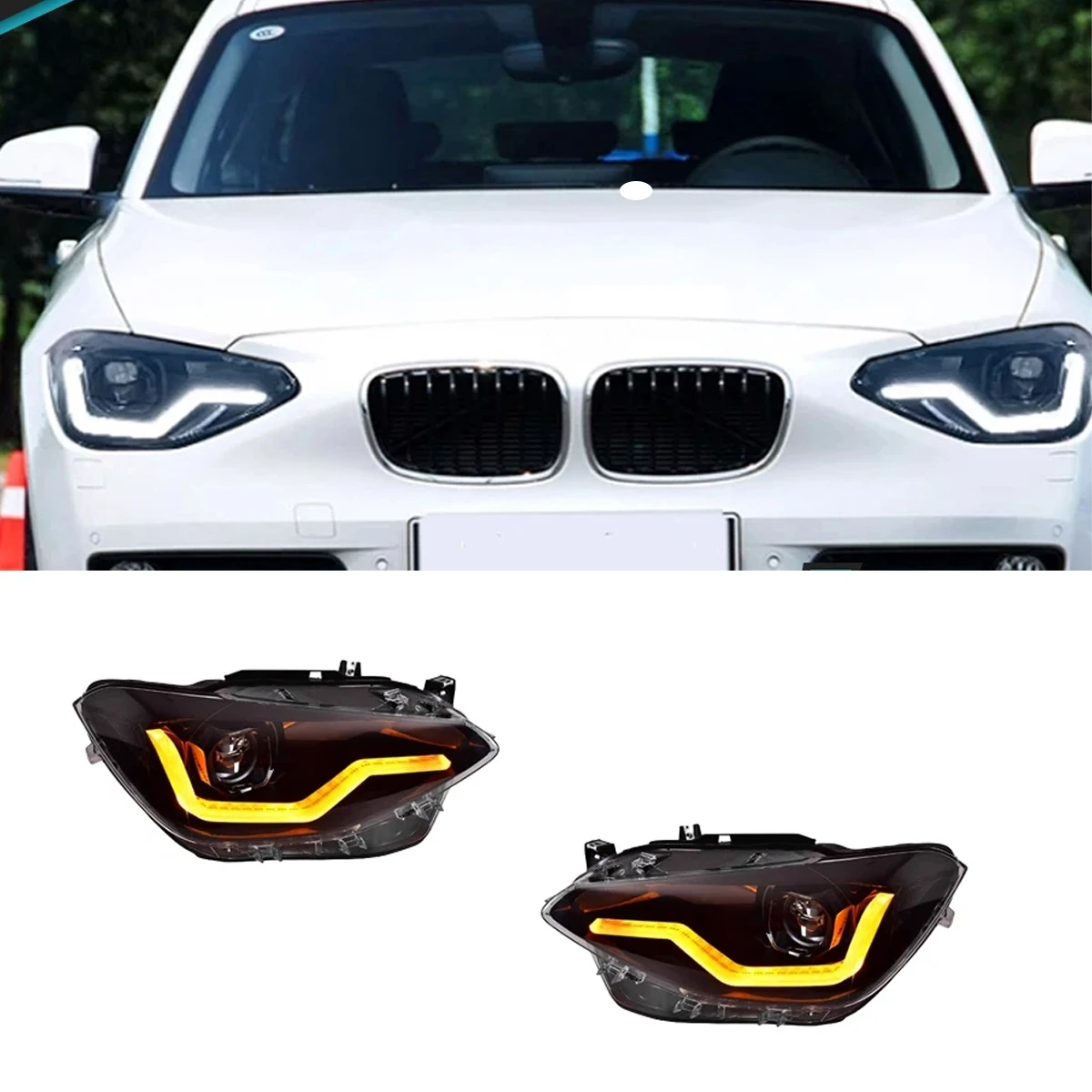 

Hot Headlight for BMW F20 LED Headlight 2012-2015 1 Series 116i 118i Turn signal Angel Eyes Headlight