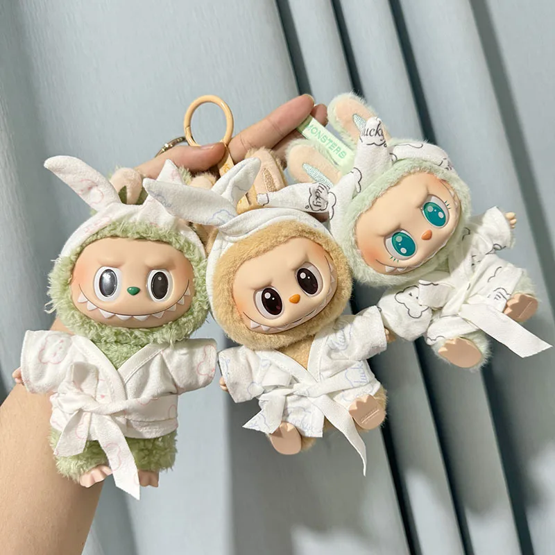 17cm Labubu I II Idol Dolls Clothes 3 Styles Kawaii Cute Bear Pajamas Accessories Korea Kpop Exo Clothing Plush Doll'S Clothes