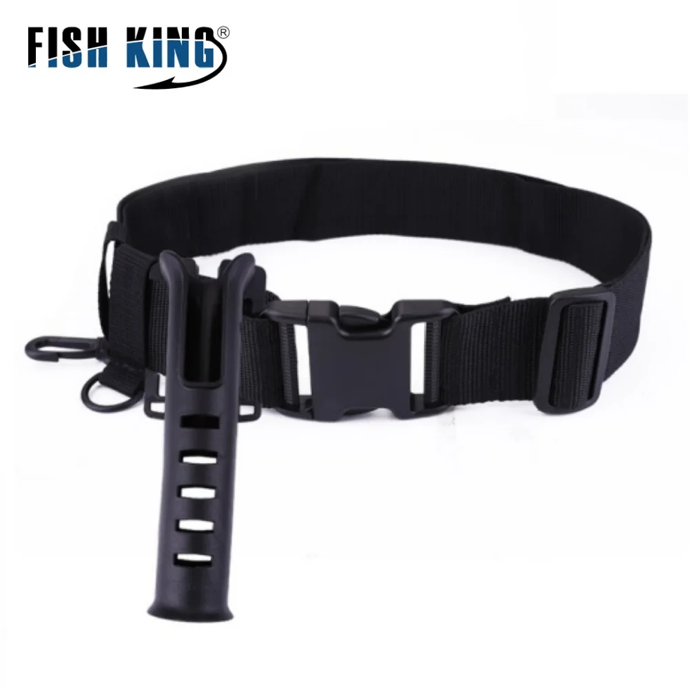 FISH KING Portable Fishing Rod Belt Holder Adjustable Waist Lure Fishing Rod Insertion Device Accessories