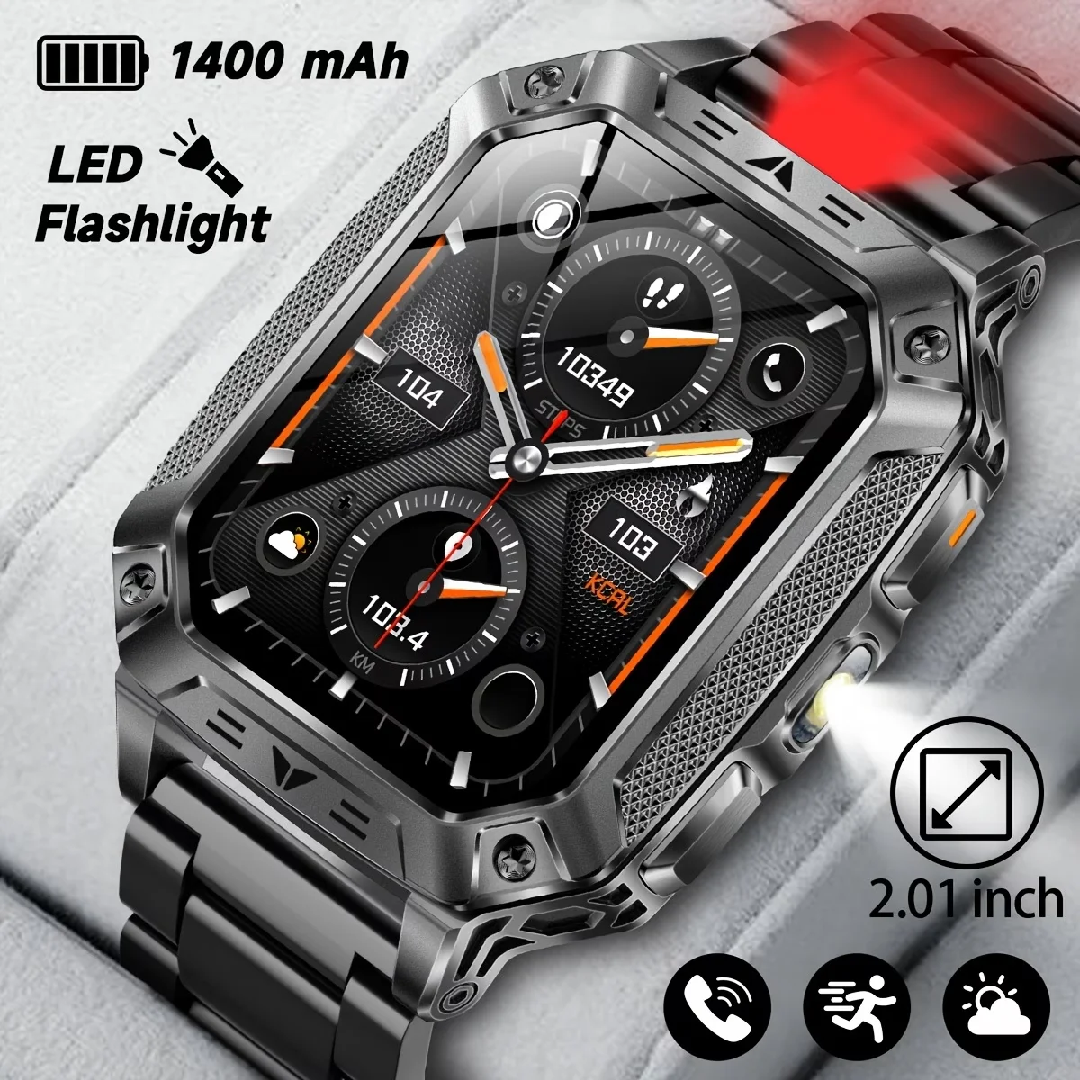 TANK Ultra 2026 1400mAh Military GPS Smart Watch Men 200Day Standby Rugged Tactical Watch 10ATM Diving SOS Satellite Alert Clock