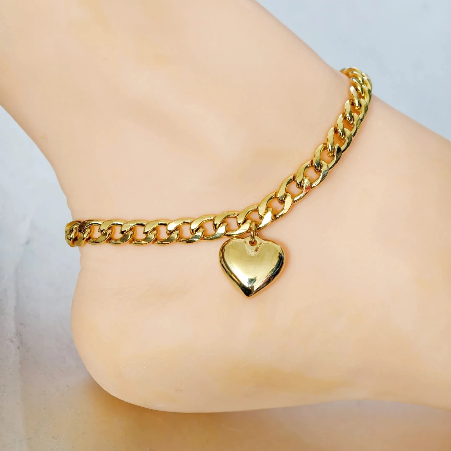 Punk Cuban Link Kette Fußkettchen Für Frauen Gold Silber Farbe Edelstahl Fuß Bein Knöchel Kette Armbänder Sandalen Strand Schmuck