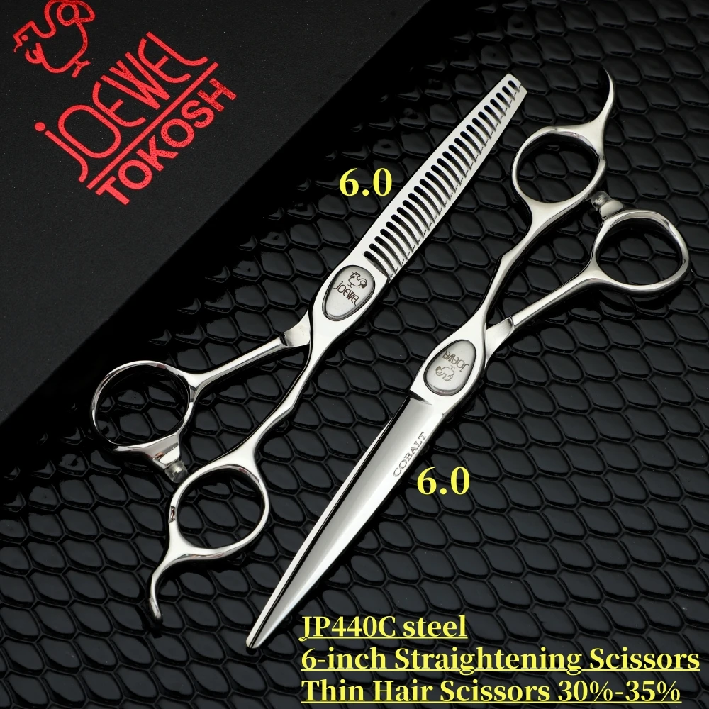 Joewel Professional Hair Scissors， Barber Shop Tools Multi-purpose thinning shears 10%-50%，JP440C 5-5.5-6-6.5-7inch