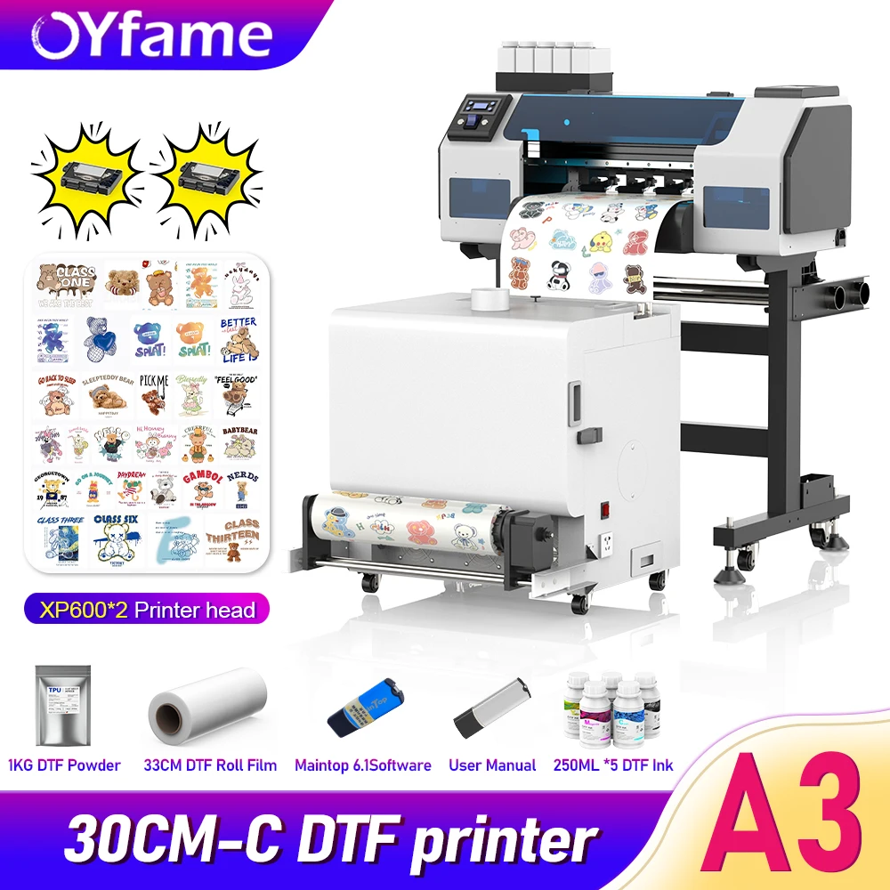 Принтер OYfame A3 DTF для Epson XP600, головка принтера DTF, 13-дюймовая машина Impresora dtf с порошком DTF, машина для встряхивания A3
