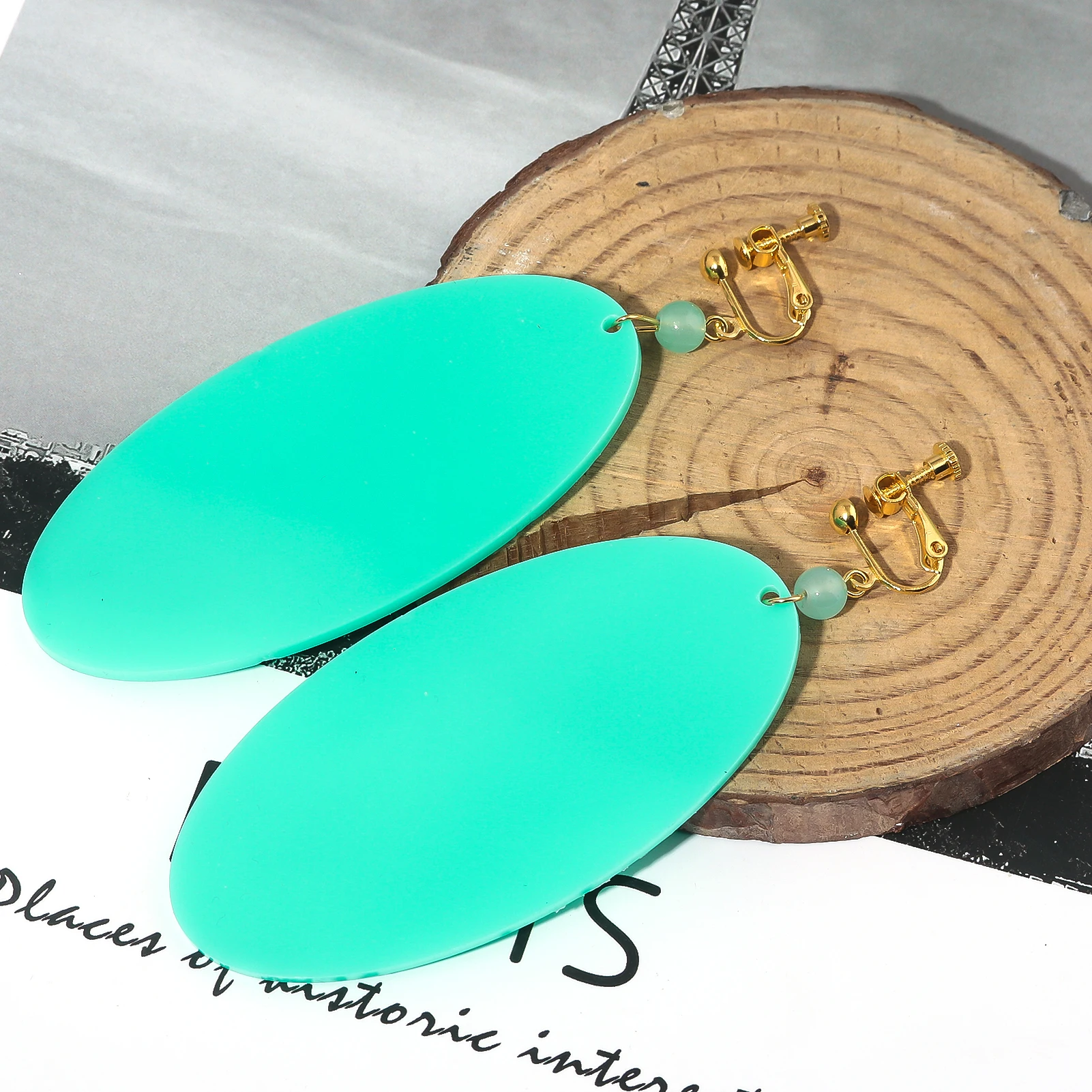 Anime DAN DA DAN Momo Ayase Earring Cosplay Props Green Ear Studs Ear Clips Earwear Eardrops Women Jewelry Accessories Gift