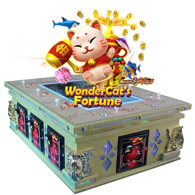 USA Popular Arcade Amusement Fish Game Machine Ocean King 3 Plus Wonder Cat's Fortune