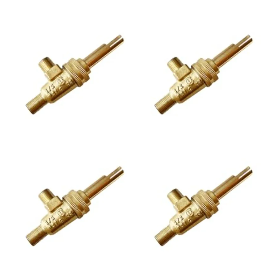 

4418500200 Gas Burner Valve 1/8" Mpt X 3/8-27 Stove Range Horizontal Split Valve Replacement Part 4 Pack