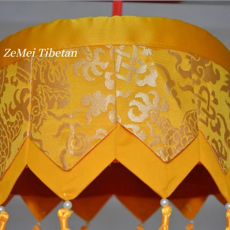Tibetan-Style Dragon Pattern Small Umbrella, Hanging Treasure Canopy, Colorful Pointed Treasure Canopy, Buddhist Hall Decorative - view 2
