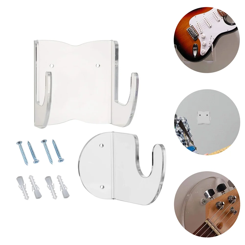 

Wall Mounted Clothing Rack Clear Hooks Guitar Bass Stand Display Hanger Hangers