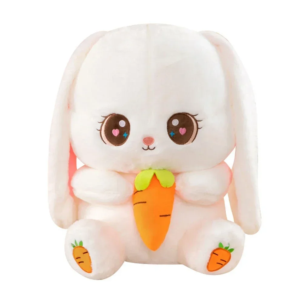 30CM Eat Carrot Rabbit Plush Toy Cute Carrot Embroidery Big Eyes Sleep To Accompany The Small White Rabbit Doll Festival Gifts