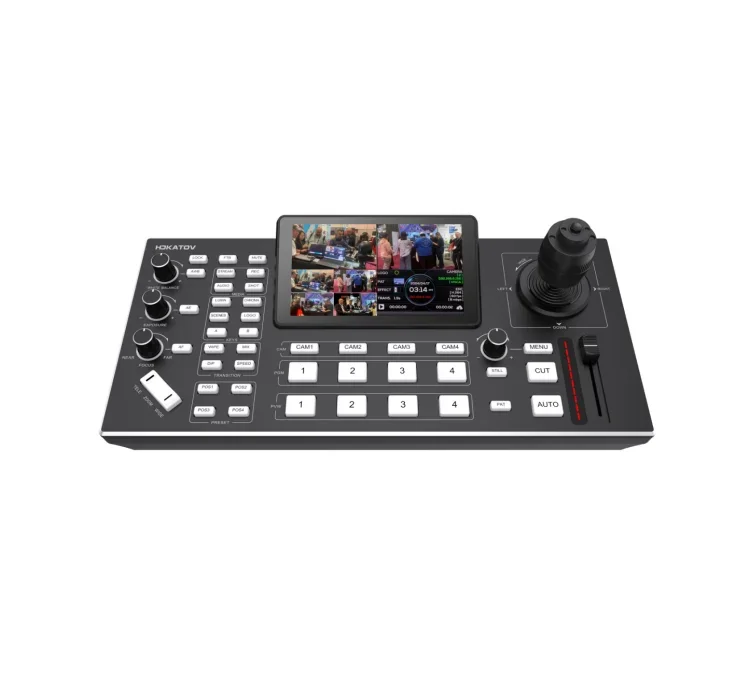 

Quad HDM1 Input Video Mixer Switch Live Streaming Broadcast PTZ Camera Joystick Control 4 Channels Mini PTZ Keyboard