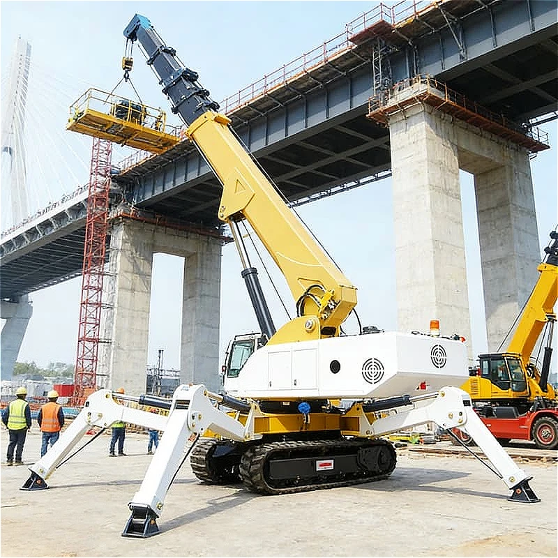 Spider Crane 5.2 Ton Heavy Duty Crawler Crane For Bridge Expansion Joint Replacement For Glass Installation Customized hot sale