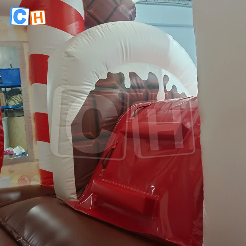 Picture 6: Inflatable PVC Commercial Gingerbread Bounce House Combo Christmas Bouncy Castle With Slide Inflatable Bouncers for Party