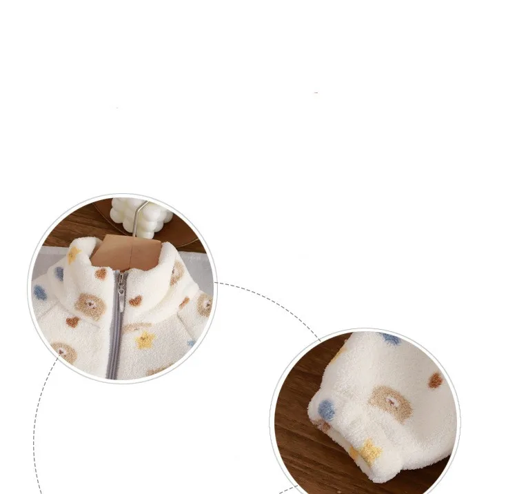 Kleinkinder-Set für Herbst und Winter mit Plusch-Futter, Verdickt, Cartoon-Motiv, Kinder-Hauskleidung, Gebürstetes Kinder-Set – Detail 13