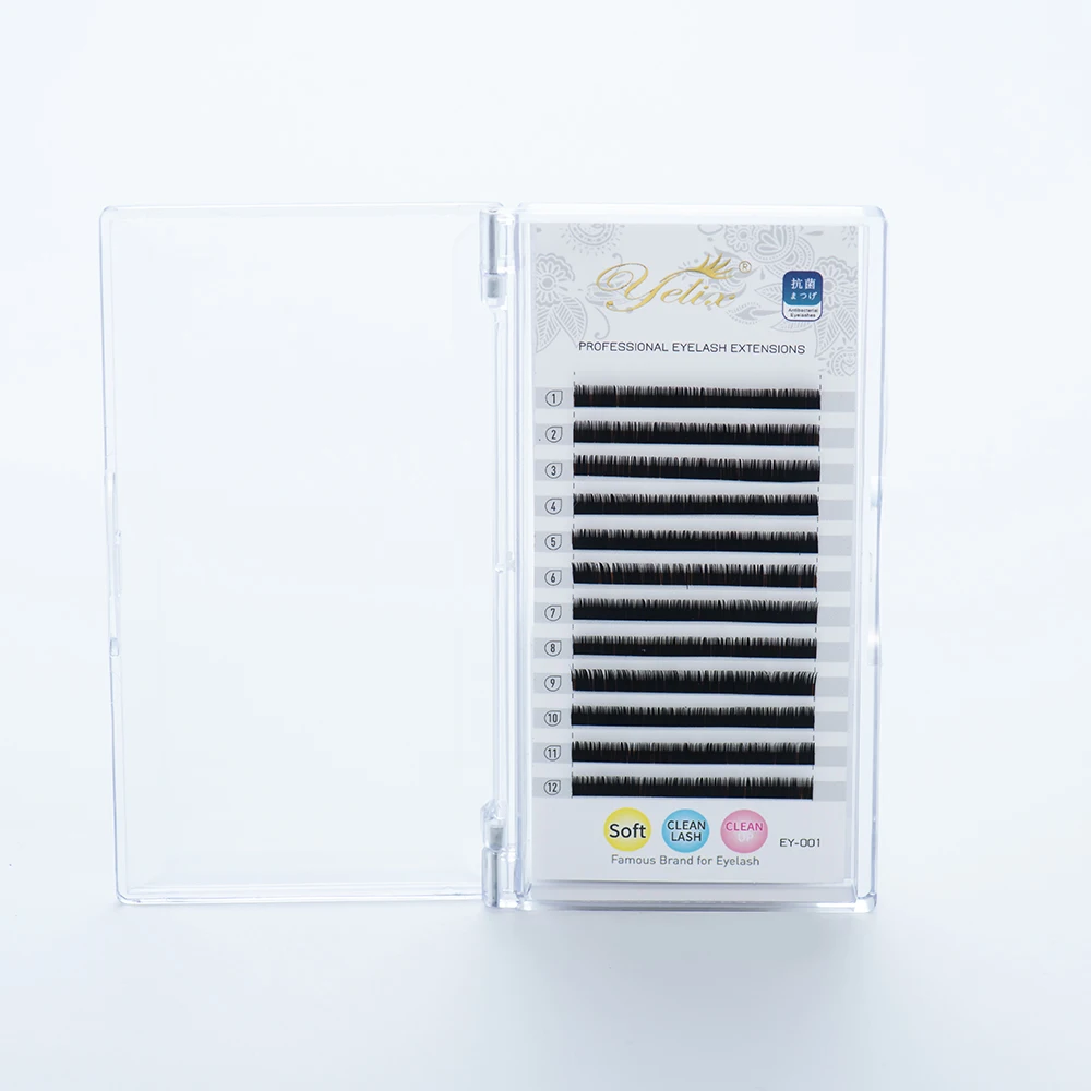 Yelix 0,12mm Untere Wimpernverlängerungen B-Curl Weiche Schlanke Natürliche Wimpern-Tray 5-8mm & 5-7mm Mix für den professionellen Salongebrauch – Detail 5