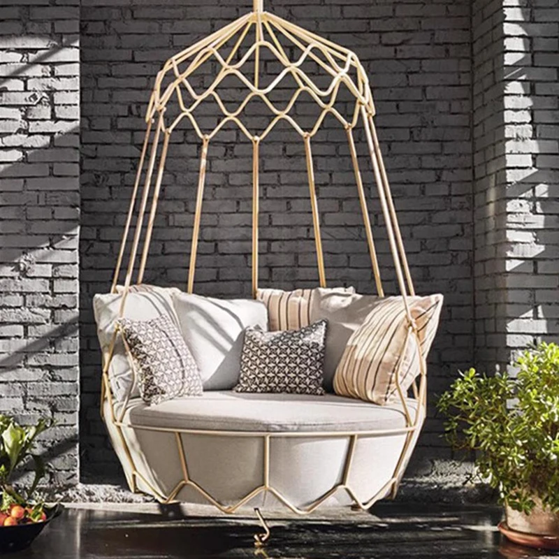 Lusso Indoor Patio Swing Egg Hanging Sensory portico Patio altalene corda Macrame portatile Hamacas Jardin esterno mobili da esterno