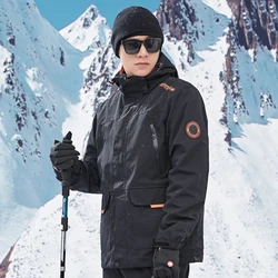 Winter Men's Ski Suit Hot Ski Equipment Snowboard Clothing Windproof Waterproof Ski Jacket and Strap Pants Outdoor Snow Costumer