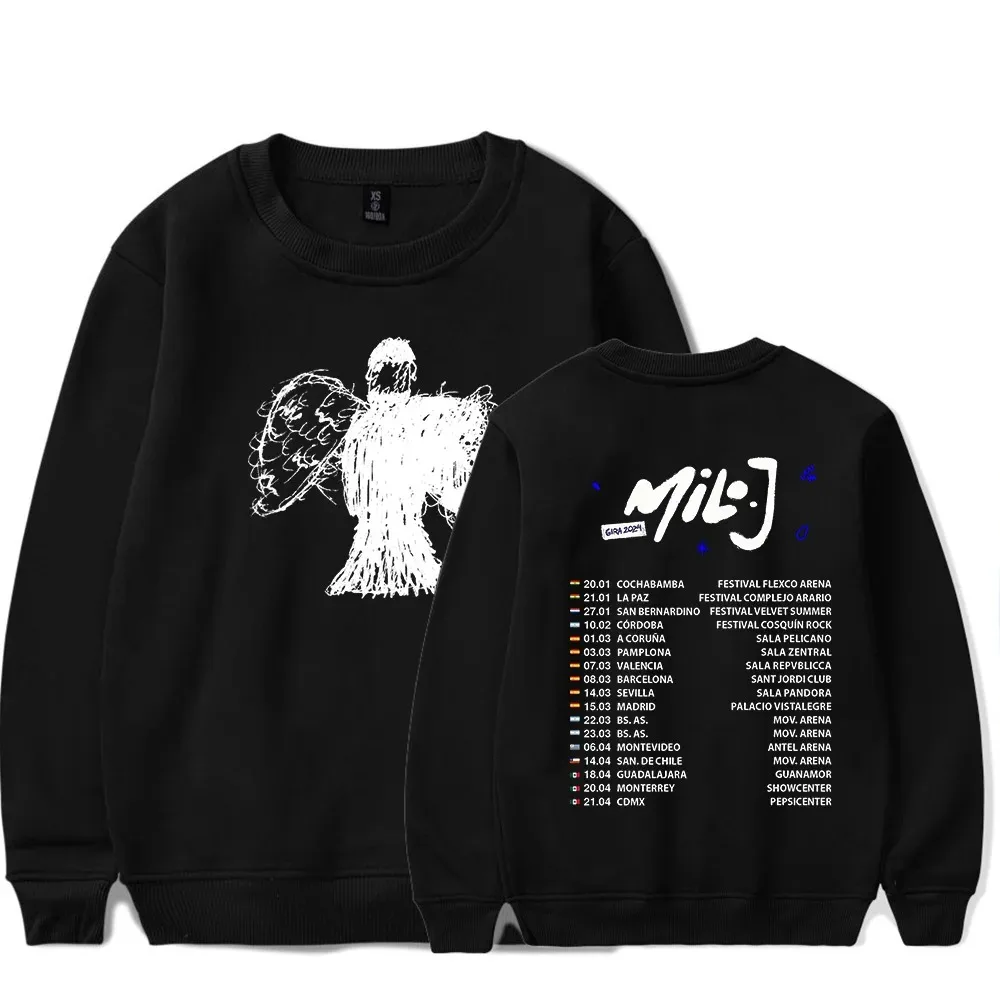 

Milo J Tour Merch Camisola Rounda для Homens e Mulhere, популярный графический принт, Уличная Повседневная мода нейтральный, 2024