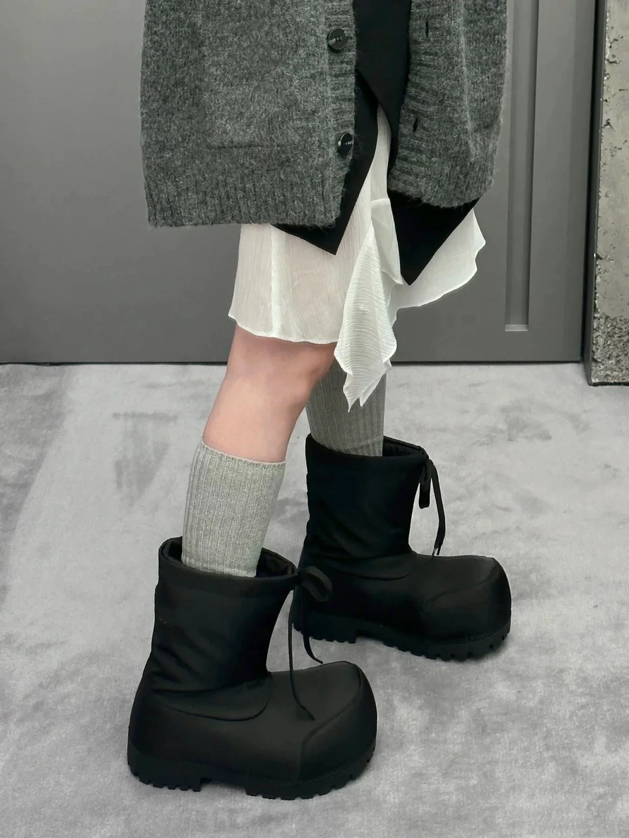 

Зимние ботинки, женские зимние ботинки Faion Thi Bot, теплые, уродливые, милые, непромокаемые, противоскользящие, со шнурками, ботинки с перекрещенными ремешками