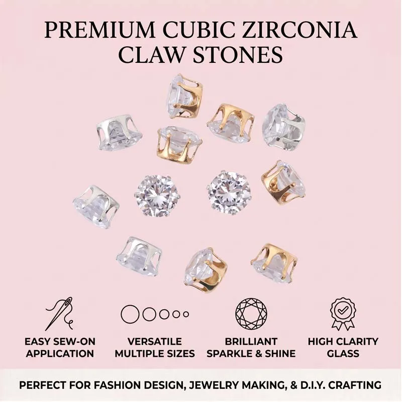 100PCS 6MM Crystal Stitching Rhinestones Stitching Rhinestones with Silver Claws Glass Rhinestones  Clothing DIY Accessories