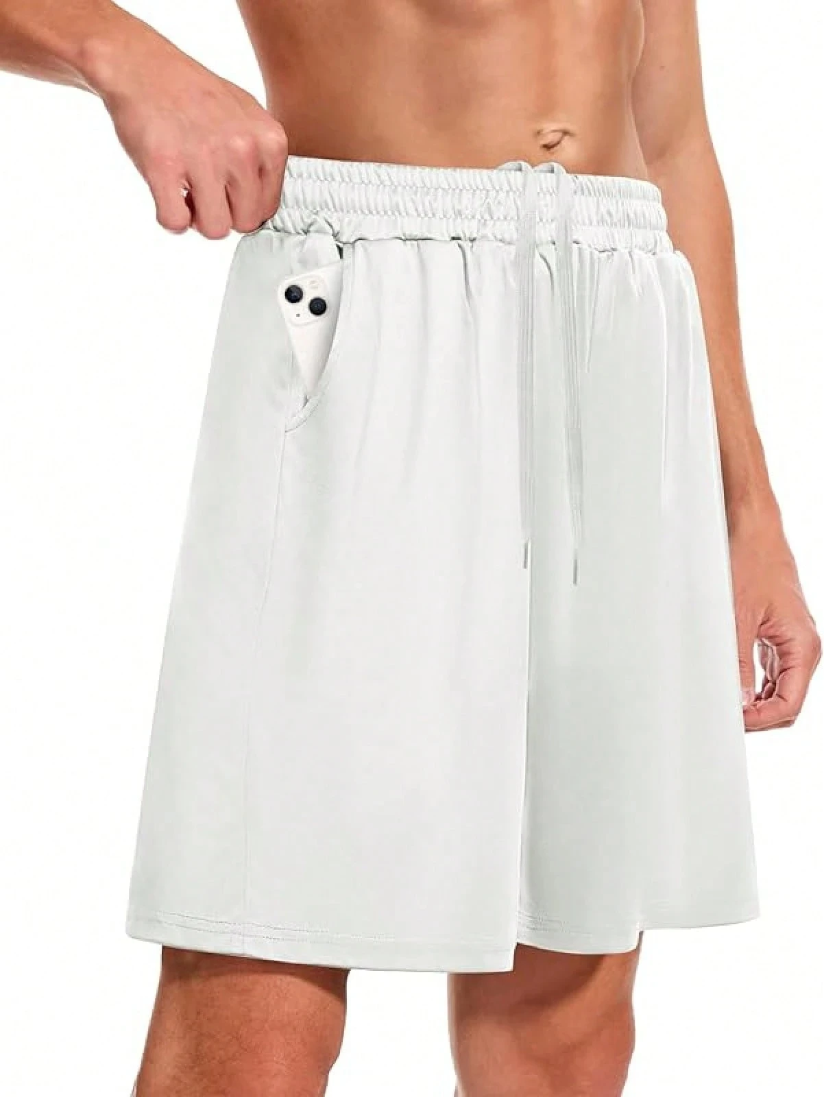 شورت اللياقة البدنية الرياضي للرجال - شورت كرة سلة كاجوال أسود سريع الجفاف مع جيوب للجري والتمرين