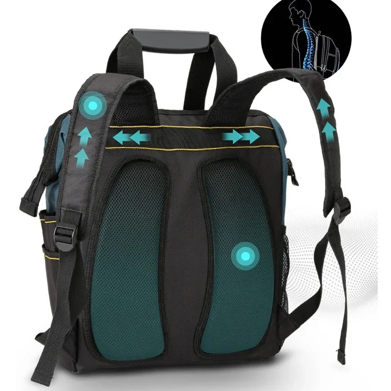 Mochila de hombro doble, bolsa de herramientas especializada, herramientas de gran capacidad para electricistas, paquetes de herramientas de