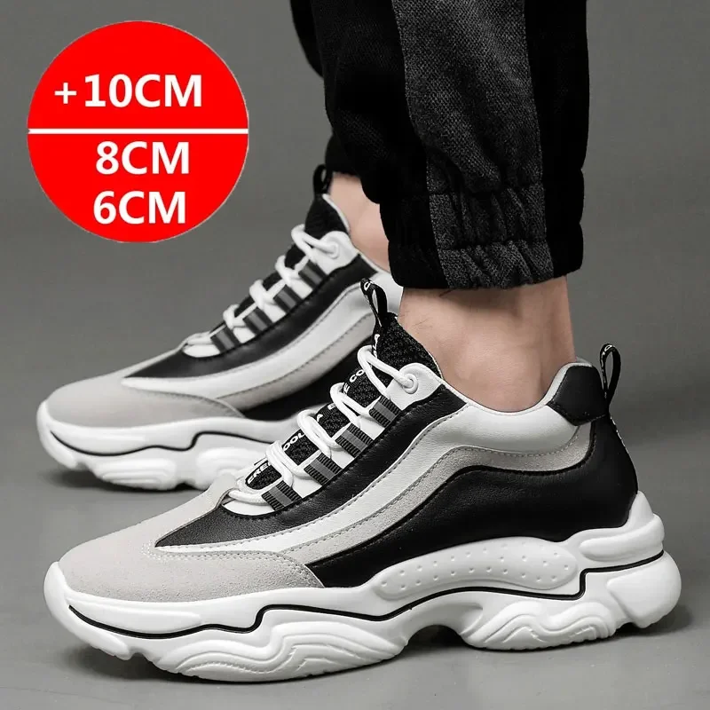 2024 Men Elevator Shoes Heightening Height Increased 10cm Insoles 8CM Man Sport Increasing Breathable free delivery shoes luxury