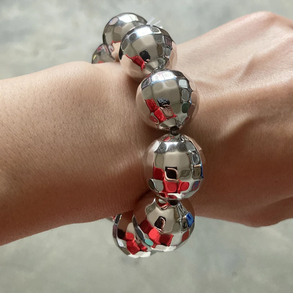 Discokugel, Modeschmuck, Dekorationen, 1970er-Jahre-Silber, Spiegelkugeln, Armband, Ohrringe, 80er-Jahre-Halskette, Rave-Accessoires für Frauen – Detail 4