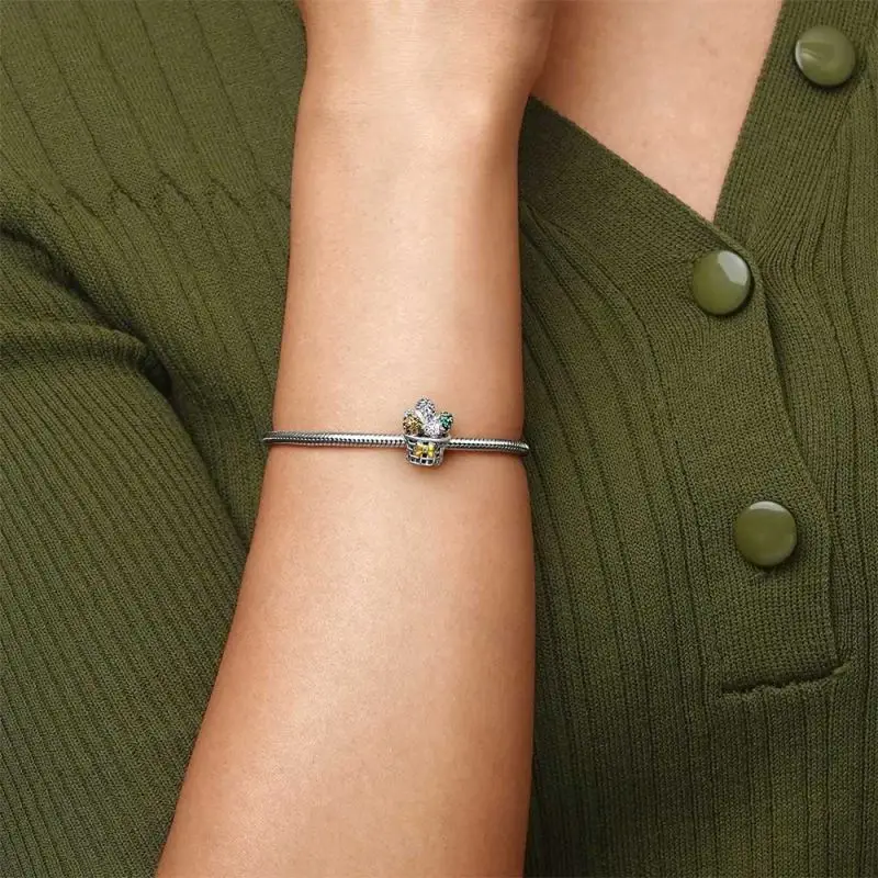 جديد 925 فضة قناع بيضة عيد الفصح سحر of ley 925 سلسلة مطرز صالح الأصلي قلادة سوار DIY بها بنفسك مجوهرات اكسسوارات