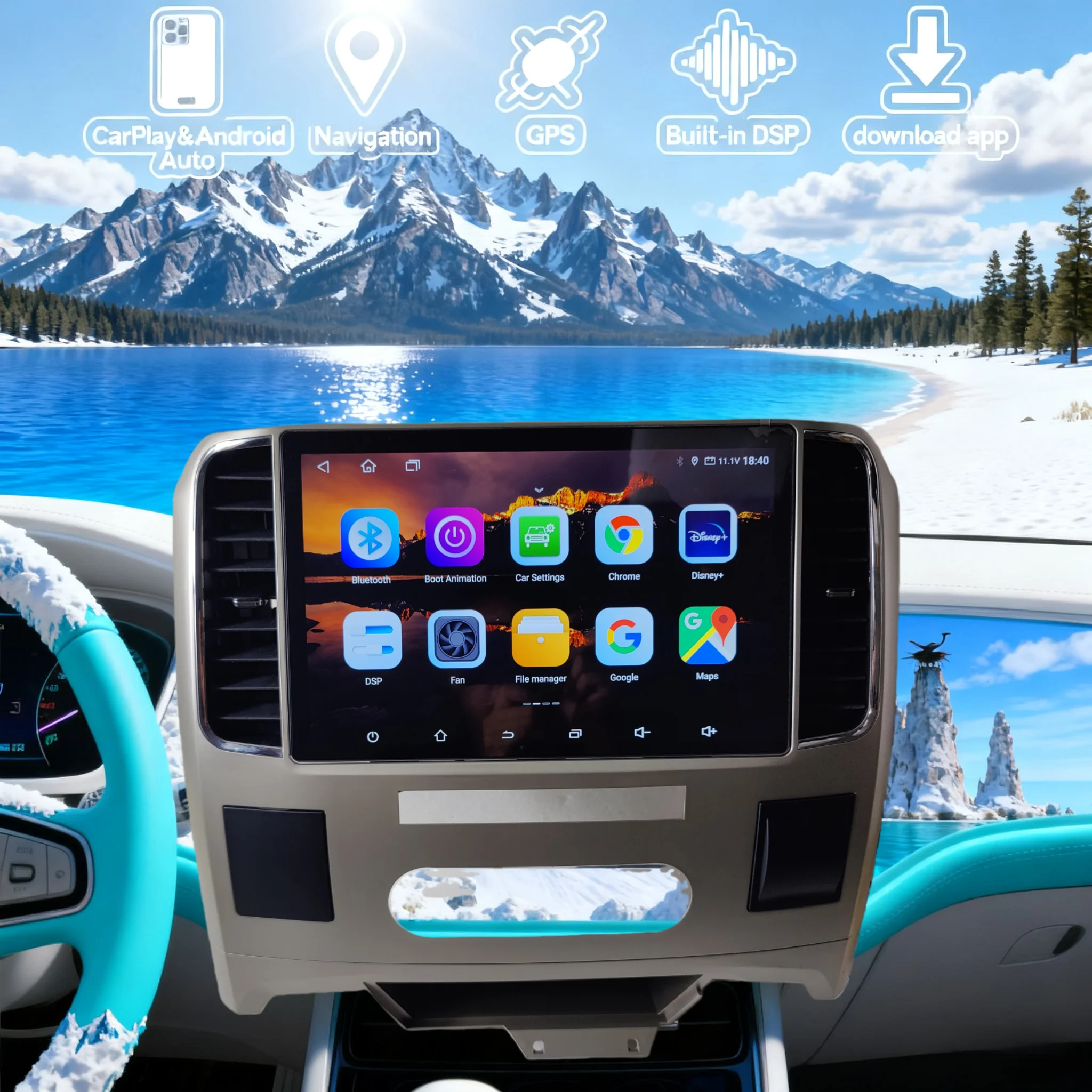 13.1 inch Android 14 Touch Screen Car Radio For Dodge Ram 1500 2008-2012 CarPlay Auto Multimedia Stereo Player GPS Head Unit