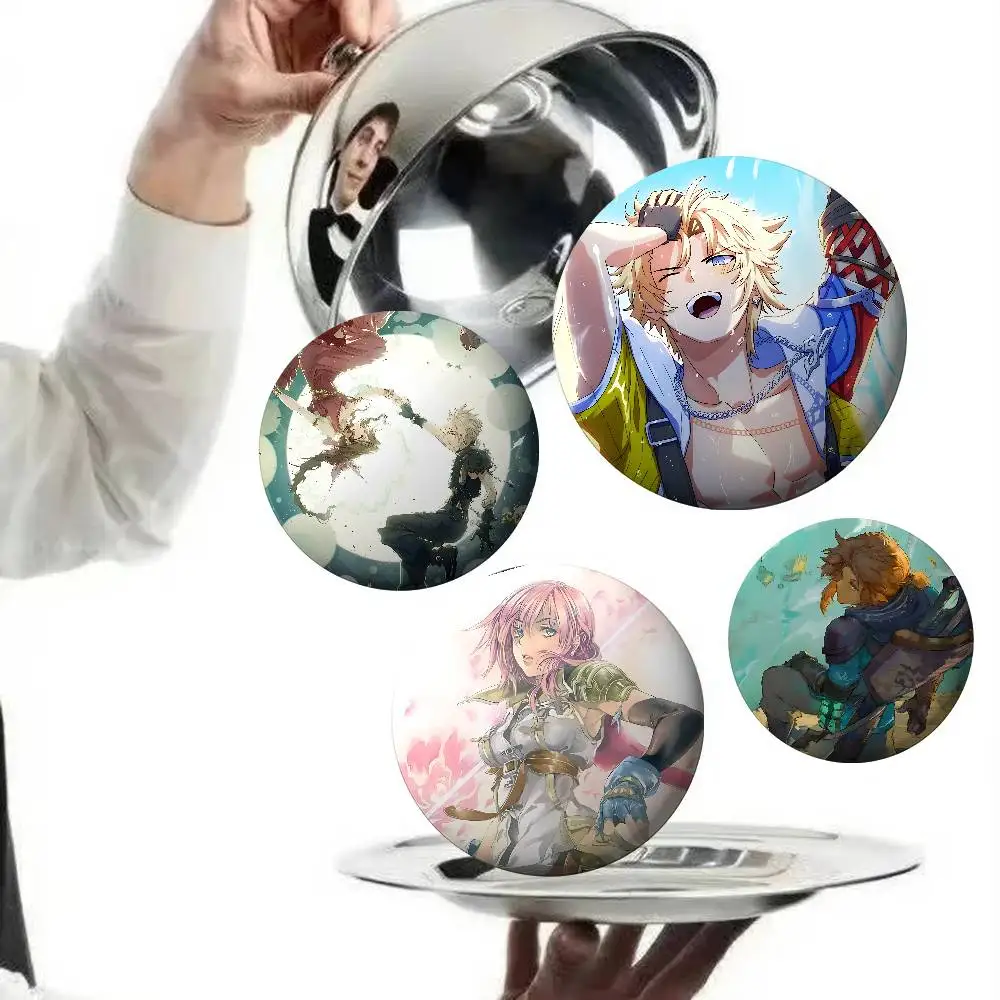 Final Fantasy Badges Round Brooch Cute Cartoon Idol Cosplay Badges DIY Backpack Clothing Jewelry Pins
