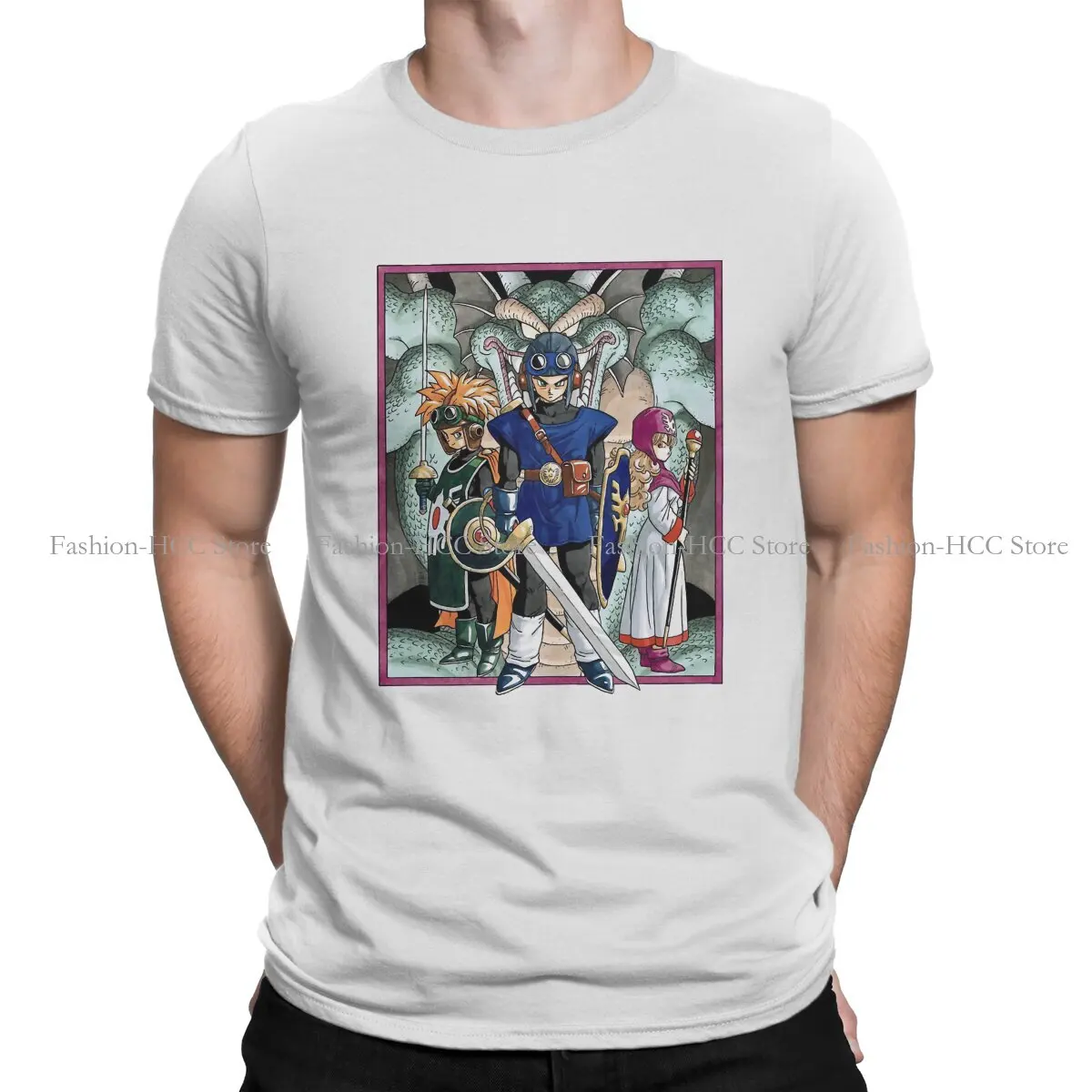 Anime Hipster TShirts Dragon Quest Male StyleTops T Shirt Round Neck