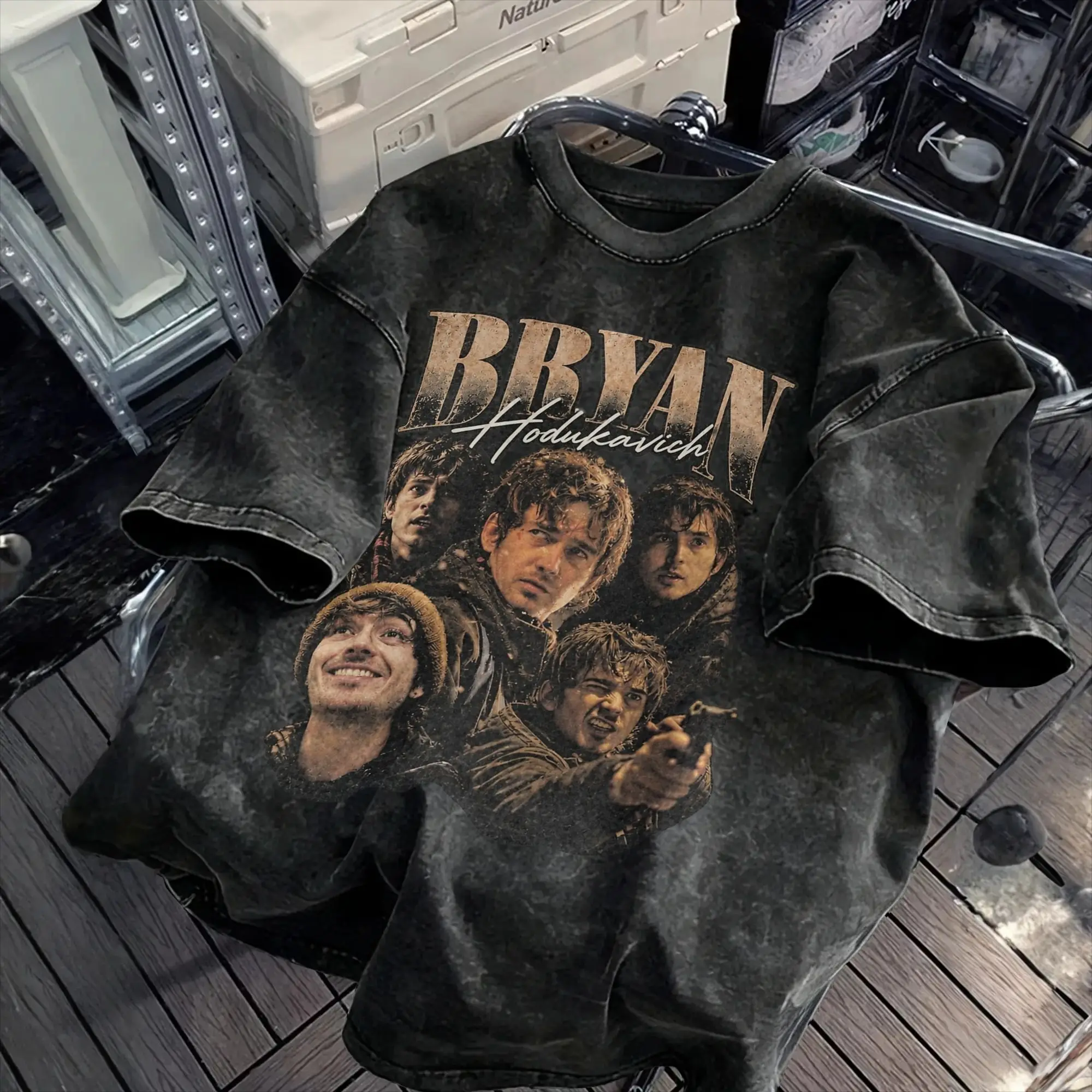 Resident Evil Movie Bryan Hodukavich T-Shirts Men Round Collar 100% Cotton Washed T Shirt  Short Sleeve Tee Shirt Original Tops