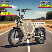 ONESPORT W77 Electric Bike 500W Peak Motor 48V18AH Battery Hydraulic Brake Electric Bicycle 20 Inch Fat Tire Commuting E bike