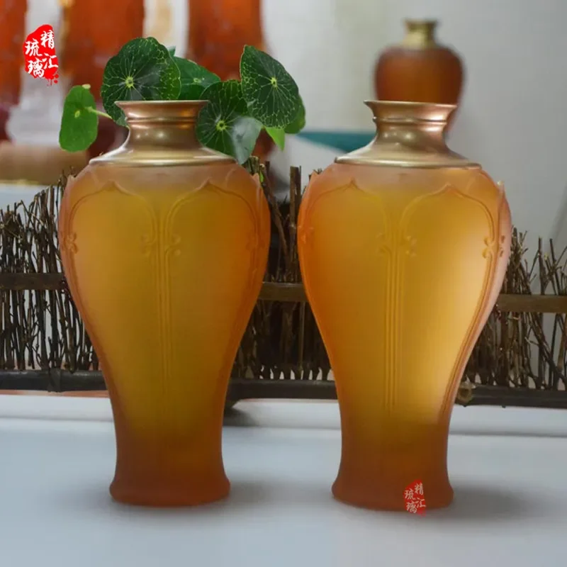 Vintage Glazed Ceramic Buddha Vase for Home Decor Auspicious Flower Arrangement Ornament Traditional Chinese Style