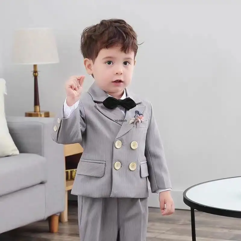 Newborn Baby Boys 1 Year Birthday Dress Kids Blazer For New Year Photograph Suit Children Wedding Performance Party Tuxedo Wear