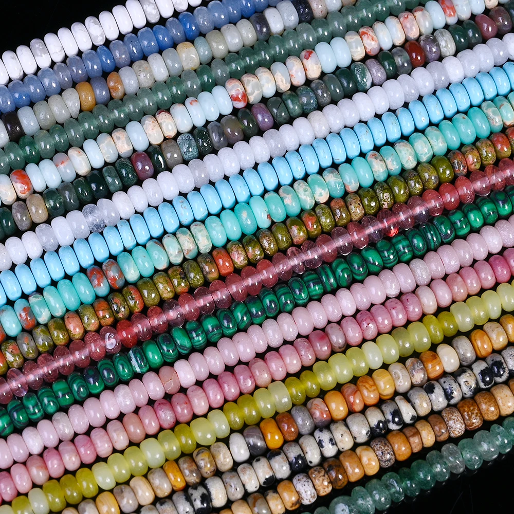 1 Strand 2x4mm Premium Natural Gemstone Abacus Spacer Beads Rich Mixed Color Loose Beads Strand for DIY Jewelry Making Wholesale