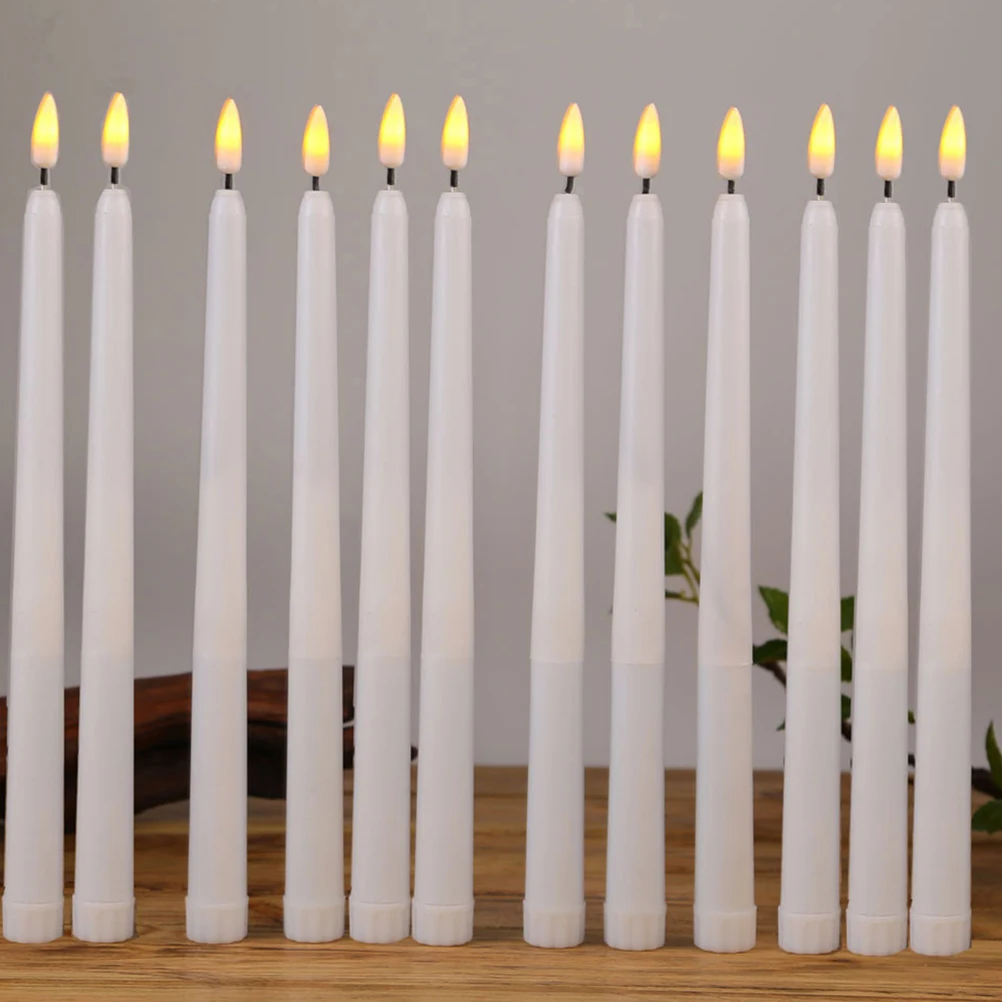 12 velas de luz LED sin llama, suministros decorativos de plástico para fiesta de Halloween