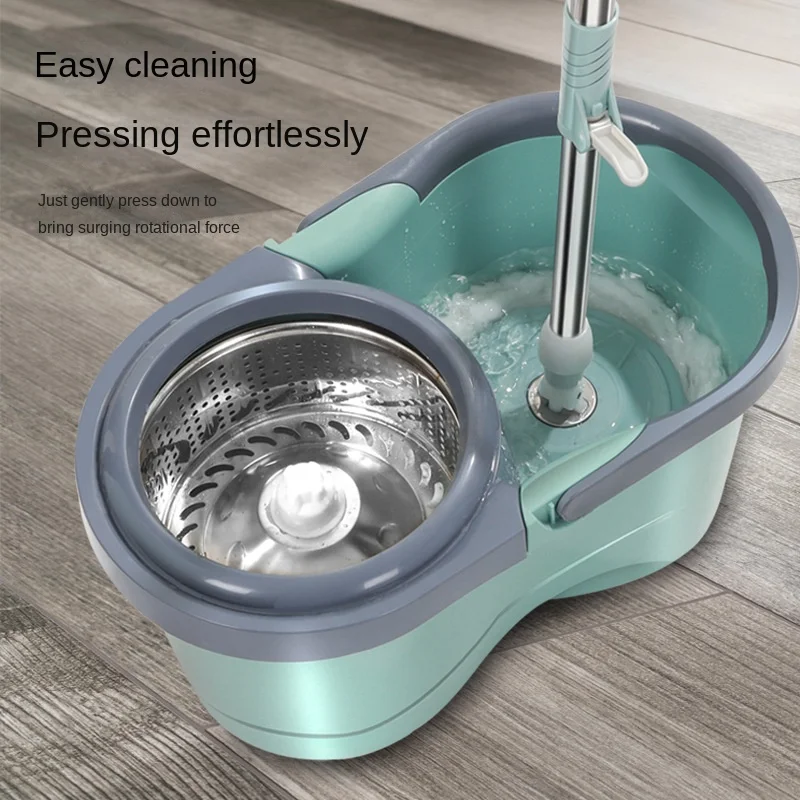 Hot Sale Easy Cleaning Microfiber Mops Dual Drive Spin Drying 360 Rotating Clean Floor Spin Magic Mop with Plastic Bucket Sets