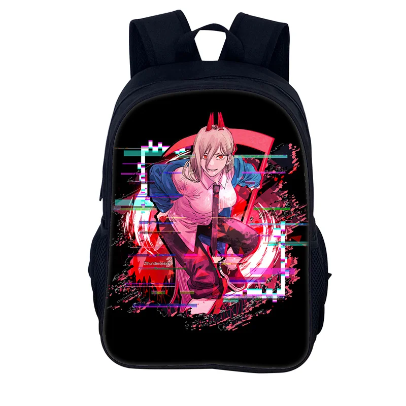 Chainsaw Man Kids Backpack School Bag 40cm/15.7inch Backpack Lightening Zipper Backpack Book Bags for Boys Girls Best Gift