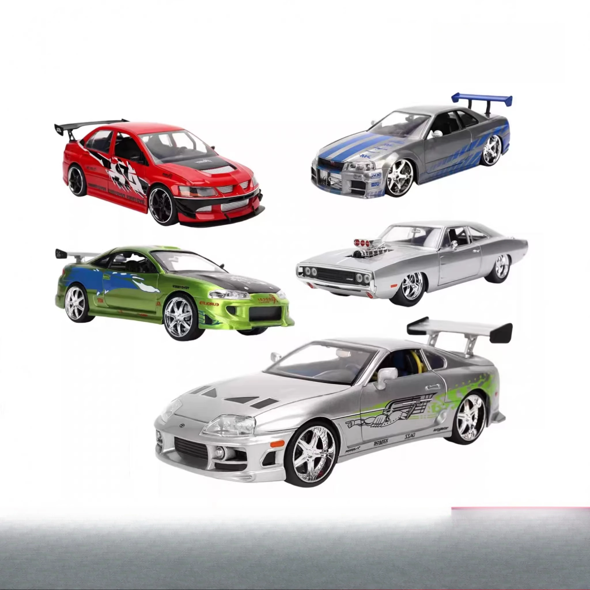 jada-1-24-fast-and-furious-edizione-25°-anniversario-modellino-in-lega-mitsubishi-evo-nissan-gtr