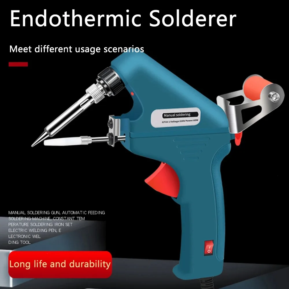 60W 480℃ Electronic Soldering Gun Repair Tool Set Endothermic Manual Soldering Iron Automatic Tin Feeder