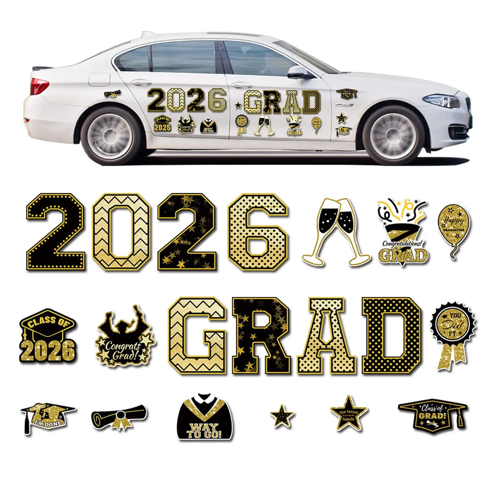 

Vehicle Magnets 20 Piece Reusable Novelty Auto Decorations 2026 Grad Auto Magnets Refrigerator Decals For Garage Doors Fridges