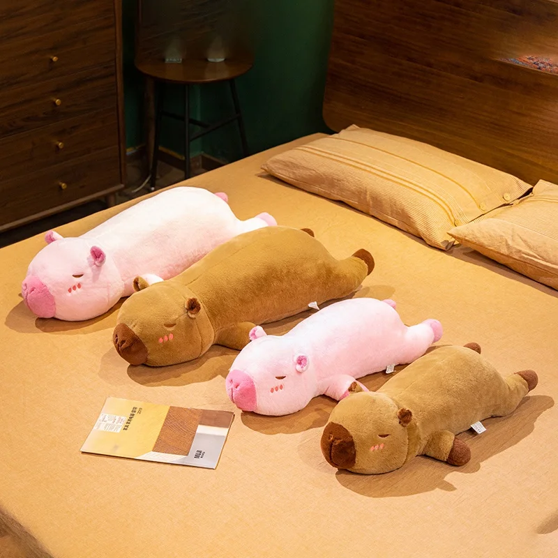 

60-80cm 2 Color Long Cute Creative Capybara Plush Toys Soft Stuffed Animal Baby Sleeping Pillow Sofa Cushion for Kids Girl Gifts