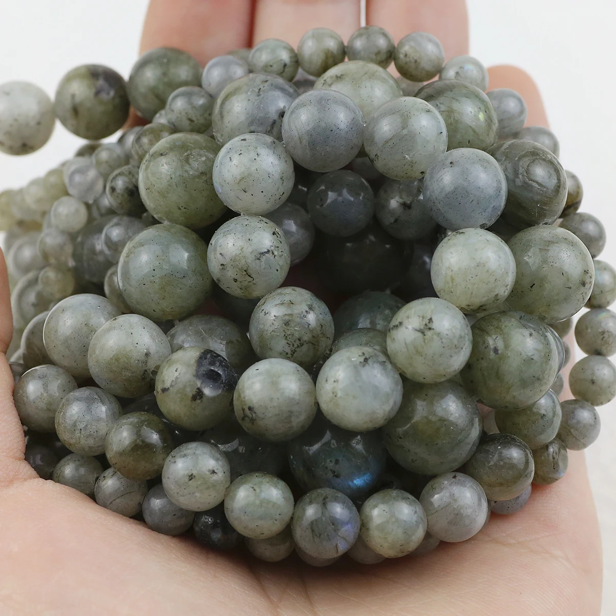 Natural Stone Labradorite Gray Round Beads Loose Spacer Beading For Jewelry DIY Bracelet Earrings Accessories 4/6/8/10/12mm