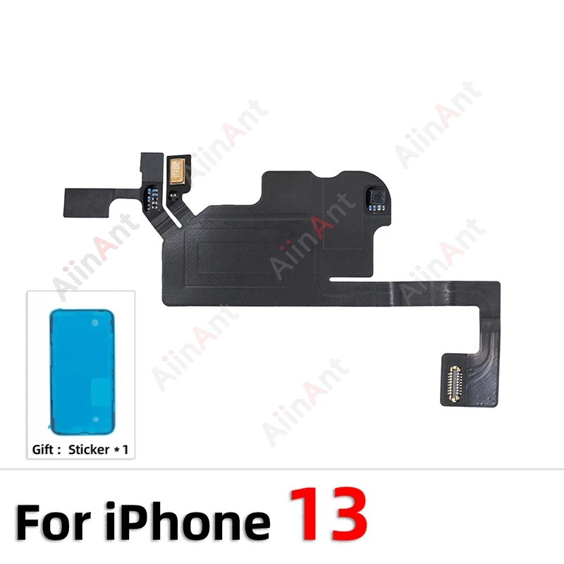 OEM Sticker + Flex Ear Earpiece Speaker Top Front Proximity Light Sensor Flex Cable For iPhone 15 14 13 12 Pro Max Plus 